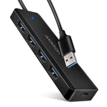 AXAGON AXAGON HUE-C1A USB Hub, 4x USB 3.0 (5Gbps), USB-C PD ulaz, crni
