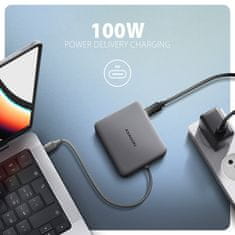 AXAGON AXAGON HMC-5HL USB-C hub 5u1, 5Gbps, HDMI 4K/60Hz, GLAN, PD 100W