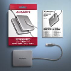 AXAGON AXAGON HMC-5HL USB-C hub 5u1, 5Gbps, HDMI 4K/60Hz, GLAN, PD 100W