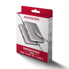 AXAGON AXAGON HMC-5HL USB-C hub 5u1, 5Gbps, HDMI 4K/60Hz, GLAN, PD 100W