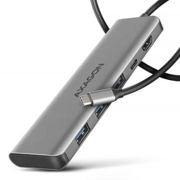 AXAGON Axagon HMC-5H USB-C hub, 5Gbps, 3x USB-A, HDMI 4K/30Hz, PD 100W