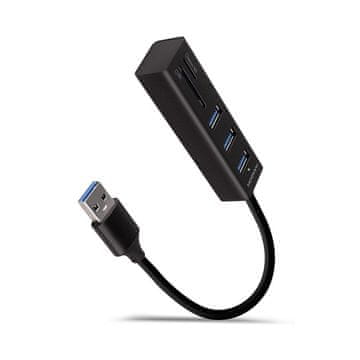AXAGON AXAGON HMA-CR3A USB Hub 3x USB-A 3.2 Gen 1, čitač kartica SD/microSD, aluminij