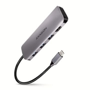 AXAGON AXAGON HMC-HCR3A USB-C hub 3x USB-A + HDMI + SD/microSD, 20cm kabel