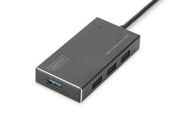 slomart Digitus DA-70834 USB 3.0 hub, 4-portni, aluminij
