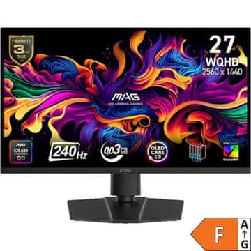 MSI Monitor MAG 273QP QD‑OLED X24 / 27" / WQHD / 240Hz / 0.03ms (GtG) / crni - podesiv po visini