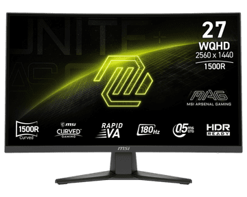 MSI Monitor MAG 275CQF E18 / 27" / WQHD / Rapid VA / 180Hz / 0.5ms (GtG) / zakrivljeni / crni