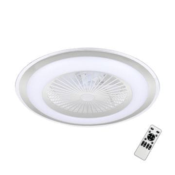 Okrugli stropni ventilator Ø60cm srebrno/bijeli LED 48W s promjenjivim bojama i daljinskim upravljačem ZEPHYR Milagro