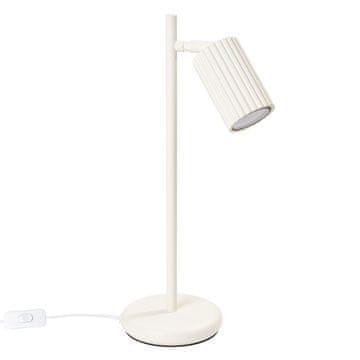 Moderna bež stolna lampa, pomični reflektor s utorima, prekidač, 1xGU10 10W KARBON Sollux Lighting