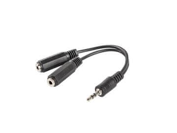 Lanberg Adapter Minijack 3,5 mm (M) -> 2x Minijack 3,5 mm (Ž) 0,1 m crni