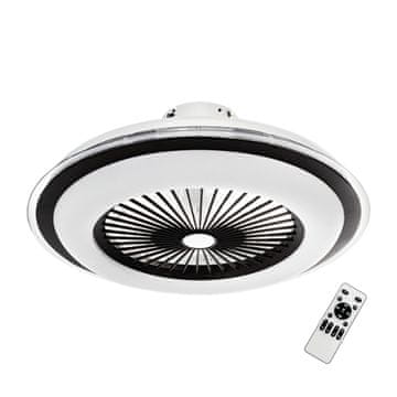 Okrugli stropni ventilator Ø60cm crno/bijeli LED 48W s promjenjivim bojama i daljinskim upravljačem ZEPHYR Milagro