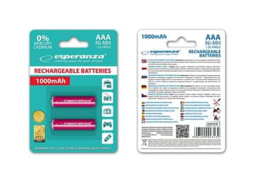 Esperanza Akumulatorki AAA Esperanza 1000mAh 2s kom. crvene