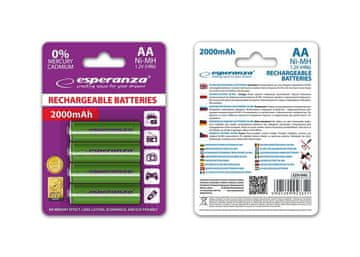 Esperanza Akumulatori AA Esperanza 2000mAh 4 kom. zeleni