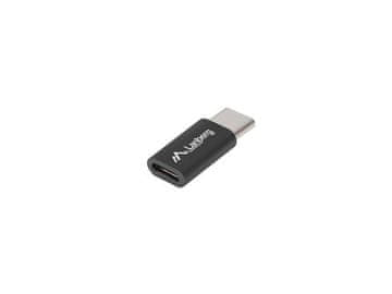 Lanberg USB tip-C(M) - micro USB-B(F) adapter, crni