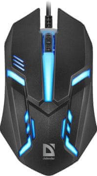 Defender Mysz przewodowa defender hit mb-550, 1600 dpi, 3 gumba, crna, 7 boja