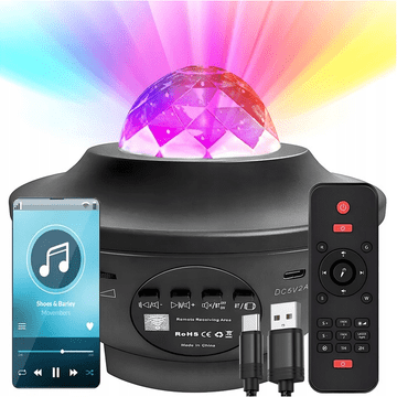 PROJEKTOR ZVIJEZDA PROJEKTOR NEBA LED NOĆNA SVJETILJKA BLUETOOTH ZVUČNIK + DALJINSKI UPRAVLJAČ