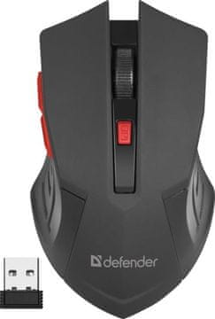 Defender Bežična optička miš Defender ACCURA MM-275 1600 dpi, 6 tipki, crno-crvena