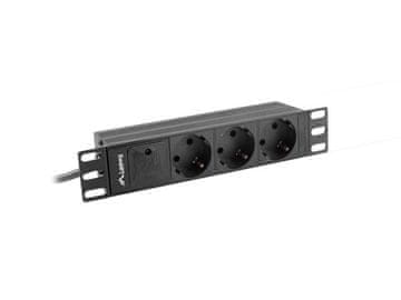 Lanberg produžni kabel za 10" ormare 1U 16A PDU 3x Schuko 2m crni