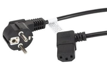 Lanberg Kabel za napajanje Lanberg CEE 7/7 -> IEC 320 C13 kutni 1,8m VDE crni