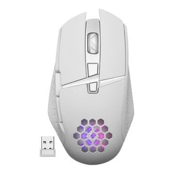 Defender Bežična optička miš Defender GLORY GM-514, 3200 dpi, bijela, rgb, ugrađen akumulator, 7 tipki, gaming
