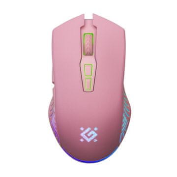 Defender Bežična optička miš Defender PANDORA GM-502, 3200 dpi, ružičasta, rgb, akumulator, 7 tipki, gaming, tiha bezklik