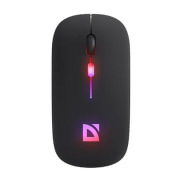 Defender Bežični miš defender touch mm-997, optički, 1600 dpi, 2.4 ghz + bluetooth, crni, rgb, punjiv, bezklikovni tihi