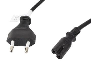 Lanberg CEE 7/16 -> IEC 320 C7 EURO (radio) kabel za napajanje 1,8 m VDE crni