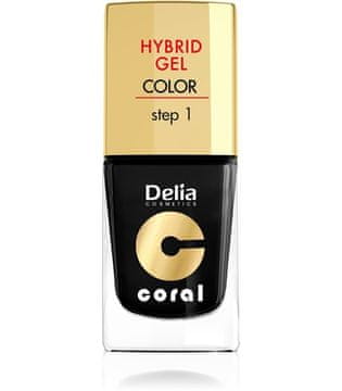 DELIA Cosmetics Coral Hybrid gel lak za nokte br. 26 crni 11 ml