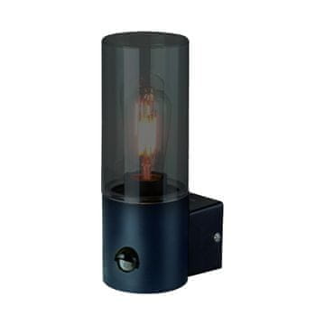 Vanjska zidna svjetiljka, fasadna, crna, gornja, za 1xE27 60W žarulju, PIR senzor pokreta, IP44, HARLEM Eko-Light
