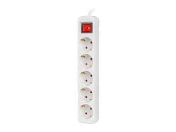 Lanberg Produžni kabel Lanberg 3m bijela 5x 230V Schuko s prekidačem, kabel od pune bakra