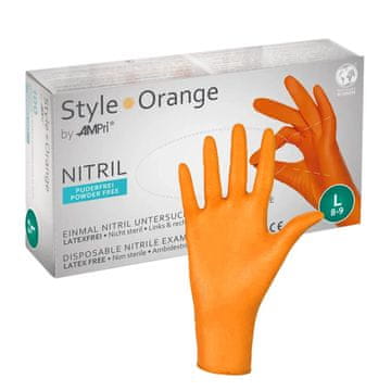 AMPri Style narančaste nitrilne rukavice veličine L 100 kom
