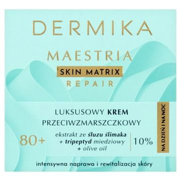 Dermika Maestria Skin Matrix Repair luksuzna krema protiv bora 80+ s ekstraktom puževe sluzi (10%) za dan i noć 50 ml