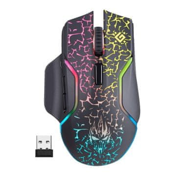 Defender Bežična optička miš defender oneshot gm-067, 3200 dpi, crna, rgb, akumulator, 7 tipki, gaming