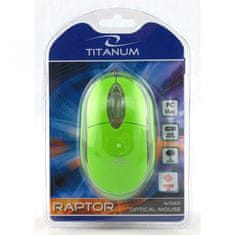 Titanum Žičana miš Titanum 3D RAPTOR TM102G optička, zeleno-prozirna