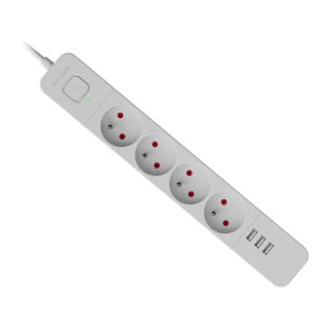 Defender Razvodna letvica Defender SFS 133 1,5 m, 4 utičnice, 3x usb, bijela