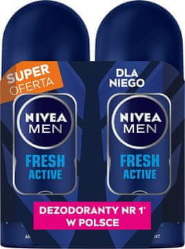 Nivea MEN antiperspirant roll-on Fresh Active DUO 2x50 ml
