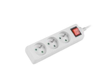 Lanberg produžna traka 1,5 m bijela 3x 230V PL, kabel od punog bakra