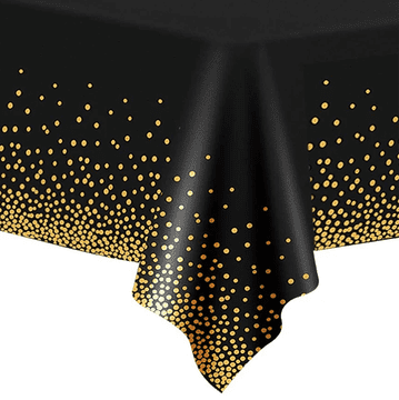 PartyPal Obrus w konfetti czarny 137x274 cm