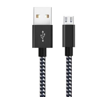 Pleteni kabel za brzo punjenje Micro USB kabel 3 m pleteni kabel crne boje