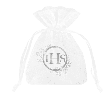 IHS organza vrećice bijele i srebrne, 10 kom.