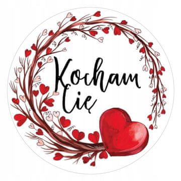 Naljepnice za Valentinovo SRCA VOLIM TE fi55 12 kom