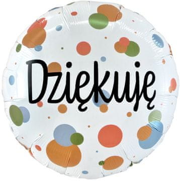 GoDan Balon foliowy hvala, šareni točkice, 45 cm, 1 kom.