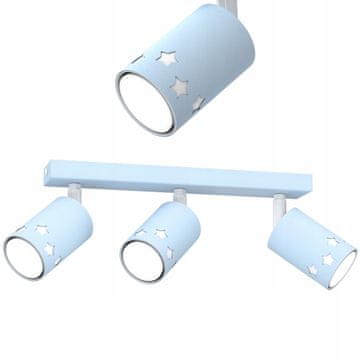 moonlight DJEČJA STROPNA LAMPA ZA DJEČAKE LED PLAVE ZVIJEZDE