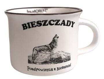 Bieszczadske planine. Keramička šalica. Bijela.