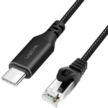 LogiLink USB C na RJ45 Ethernet kabel 1 m Gigabit 1 Gbps