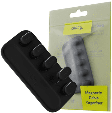 Allity ASA-410 magnetski organizator kabela, 5 držača, 3M, crni