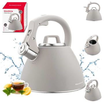 KLAUSBERG ČELIČNI KUHALO ZA VODU S ZVIŽDALJKOM 2,5 L KB-7953
