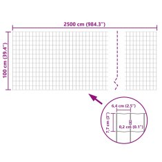 Vidaxl Euro ograda 25 x 1 m čelična siva