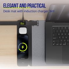 Allity ALP-100-15WMS stalak za prijenosno računalo / bežični punjač / stanica za punjenje, 4u1, 800x320 mm, crno/siva