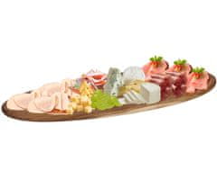 Alpina Daska za serviranje i rezanje XXL, ovalna, izdržljivo drvo, jednostavno čišćenje, 65x26x1,5cm, smeđa