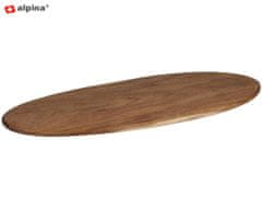 Alpina Daska za serviranje i rezanje XXL, ovalna, izdržljivo drvo, jednostavno čišćenje, 65x26x1,5cm, smeđa
